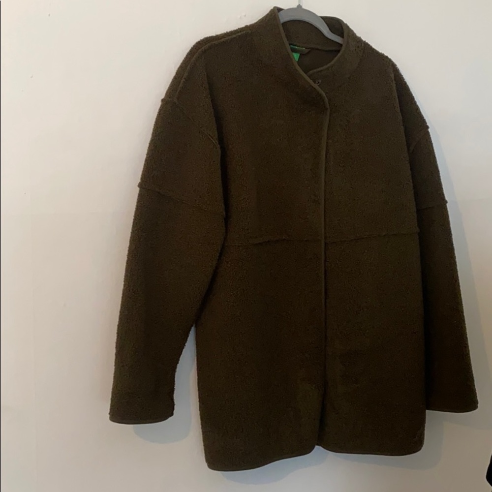 Army Green Sherpa Jacket Fleece